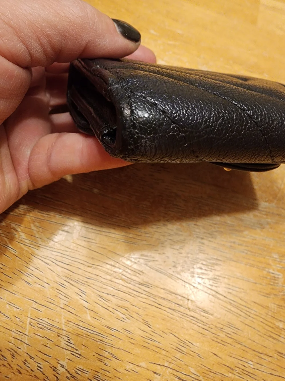 black quilted leather Chanel 2.55 Reissue compact wallet